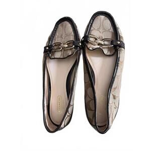 COACH Perri signature C driving loafer brown/Tan SZ 8.5 Luxury Preppy Collegiate